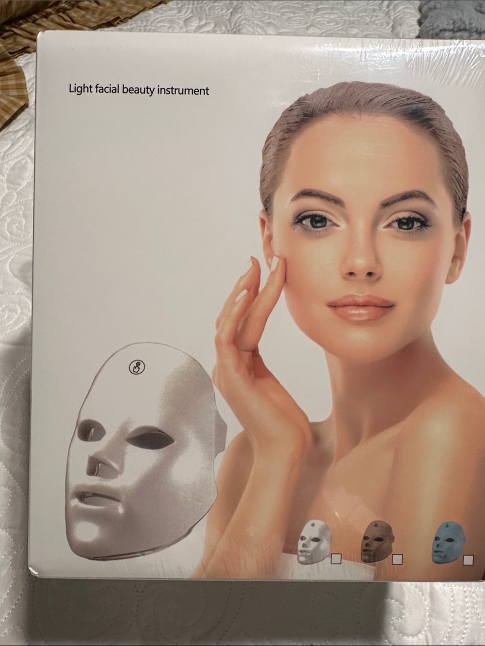 Light Facial Beauty Instrument - White LED Therapy Mask
